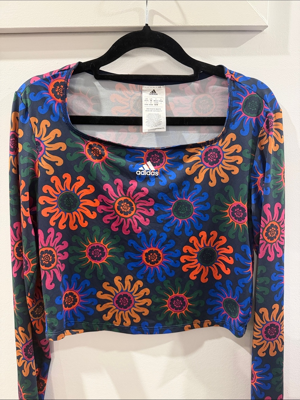 adidas x Farm Rio Multicolor floral Long-Sleeve Crop Top
